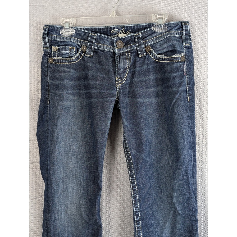 Silver Jeans Pioneer Bootcut‎ Jeans W30 L31 Dark Wash Thick Stitch Low Rise